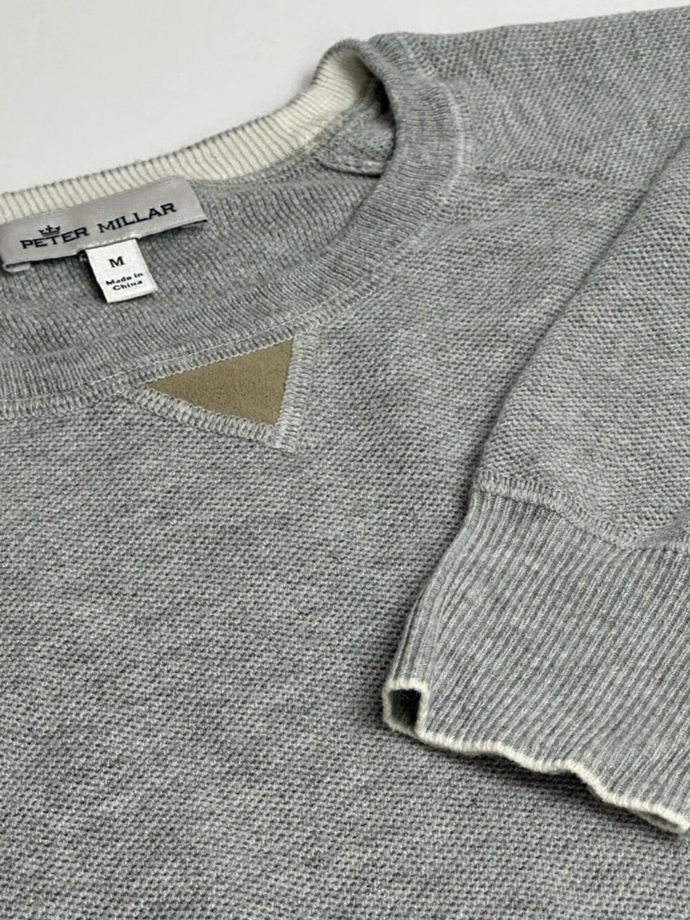 ⛳ Peter Millar Voyager Cashmere Silk Crew Sweater Gale Grey Medium Honeycomb ⛳